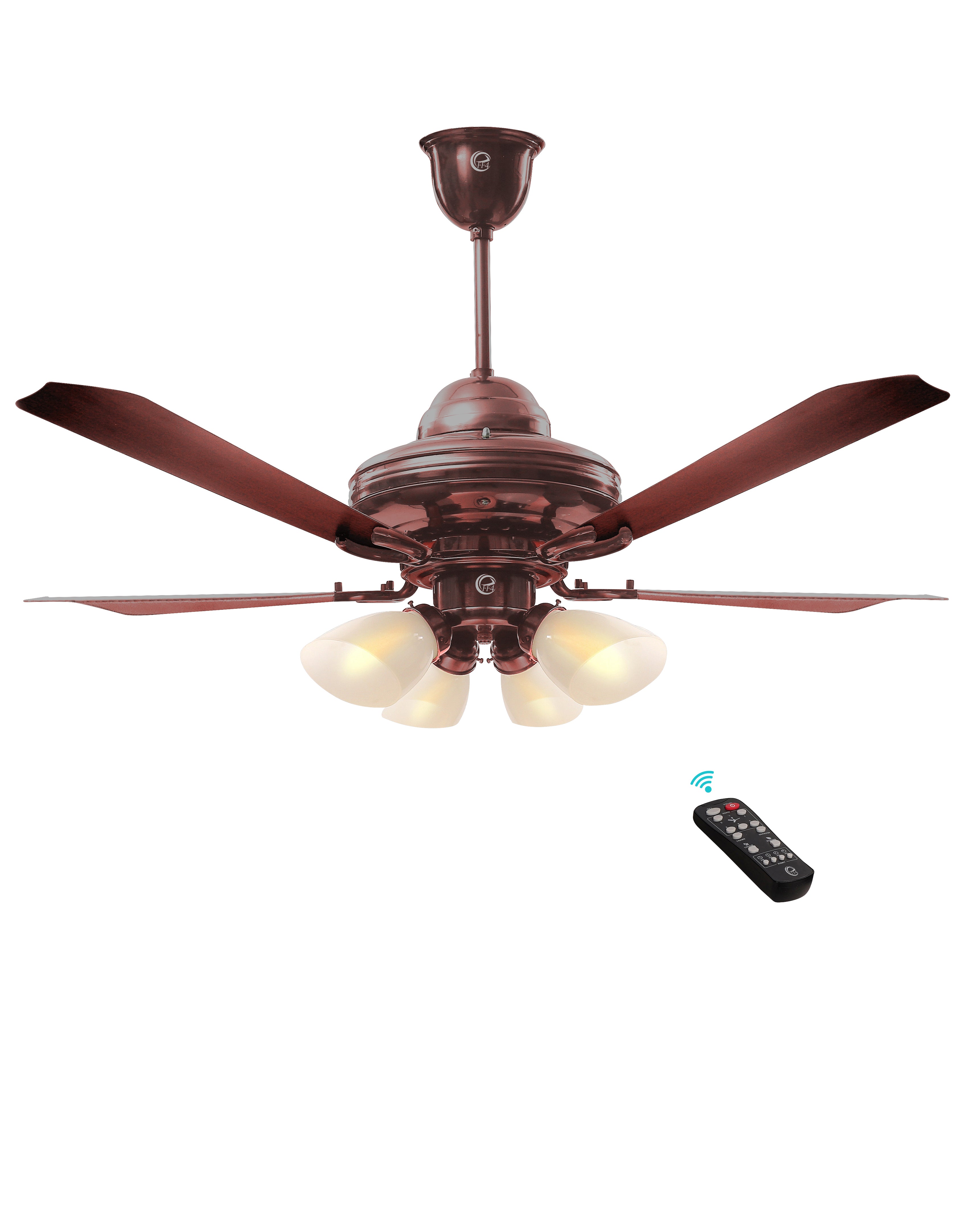 eff4 Atom 1200mm 4 star 4 blade 4 lights energy saving BLDC Ceiling fan With Remote (38W)