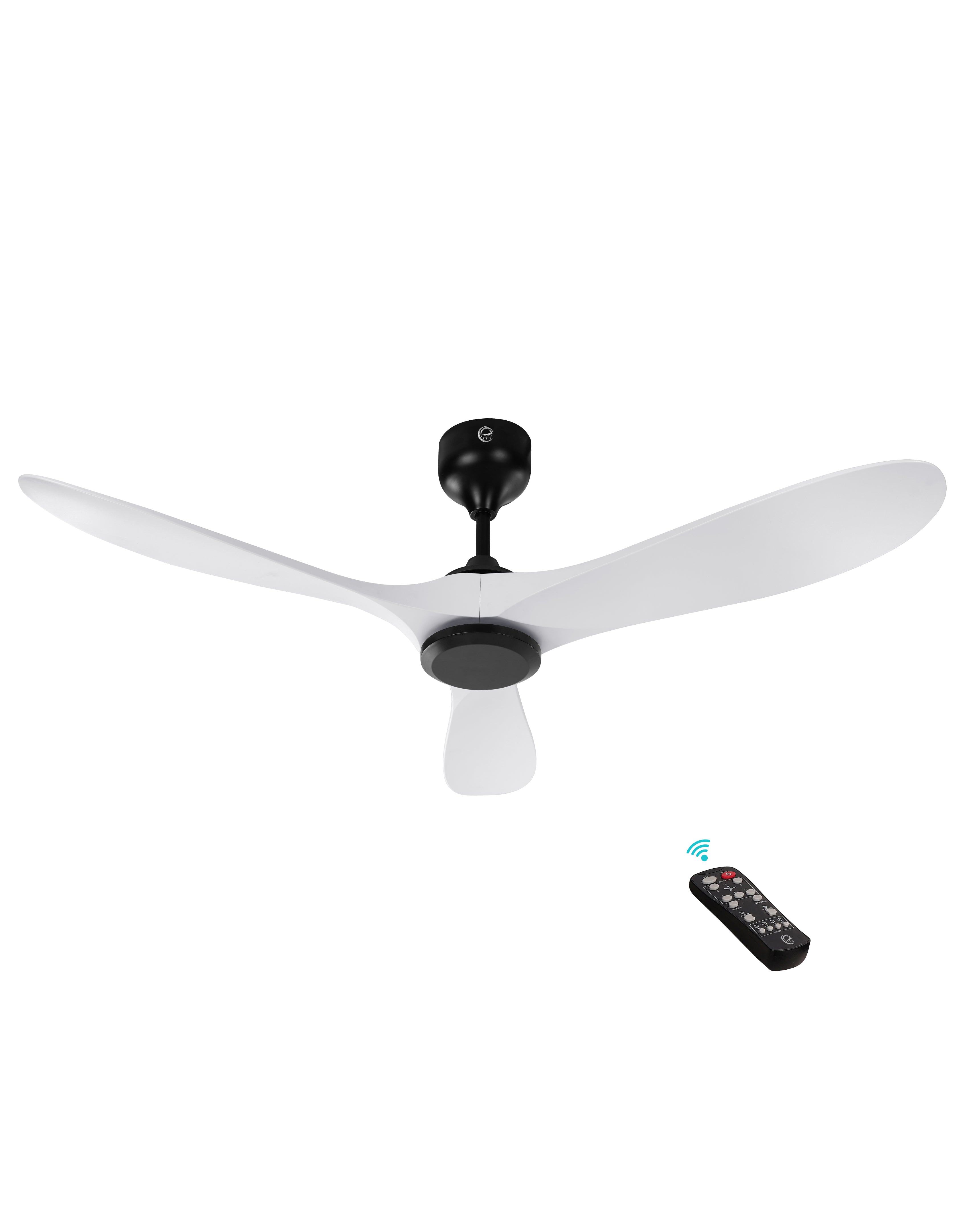 eFF4 asper 1320mm 3 blade 5 star BLDC ceiling Fan with Aerodynamic ABS Blades and Remote Control White/Black