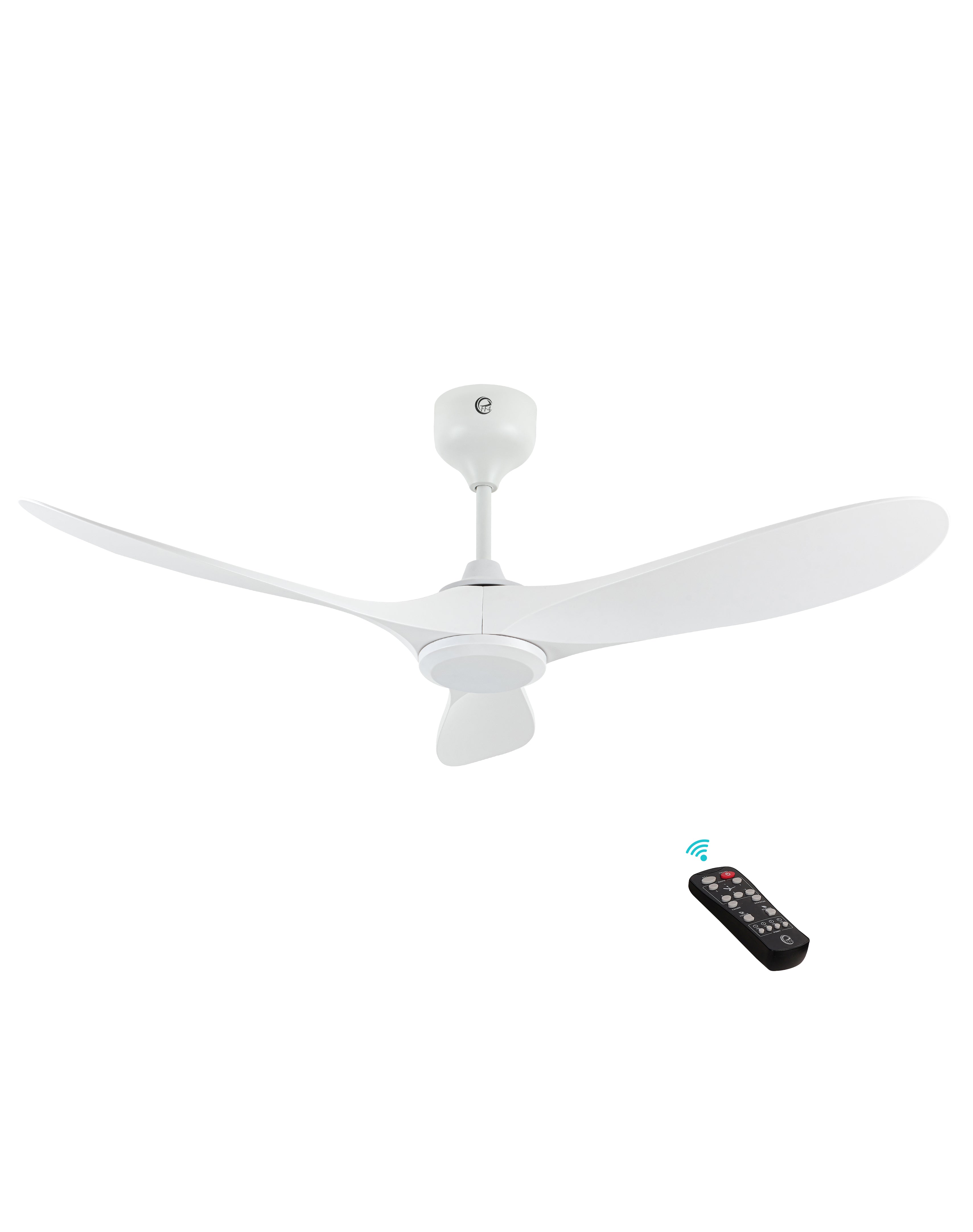eFF4 asper 1320mm 3 blade 5 star BLDC ceiling Fan with Aerodynamic ABS Blades and Remote Control White/Black