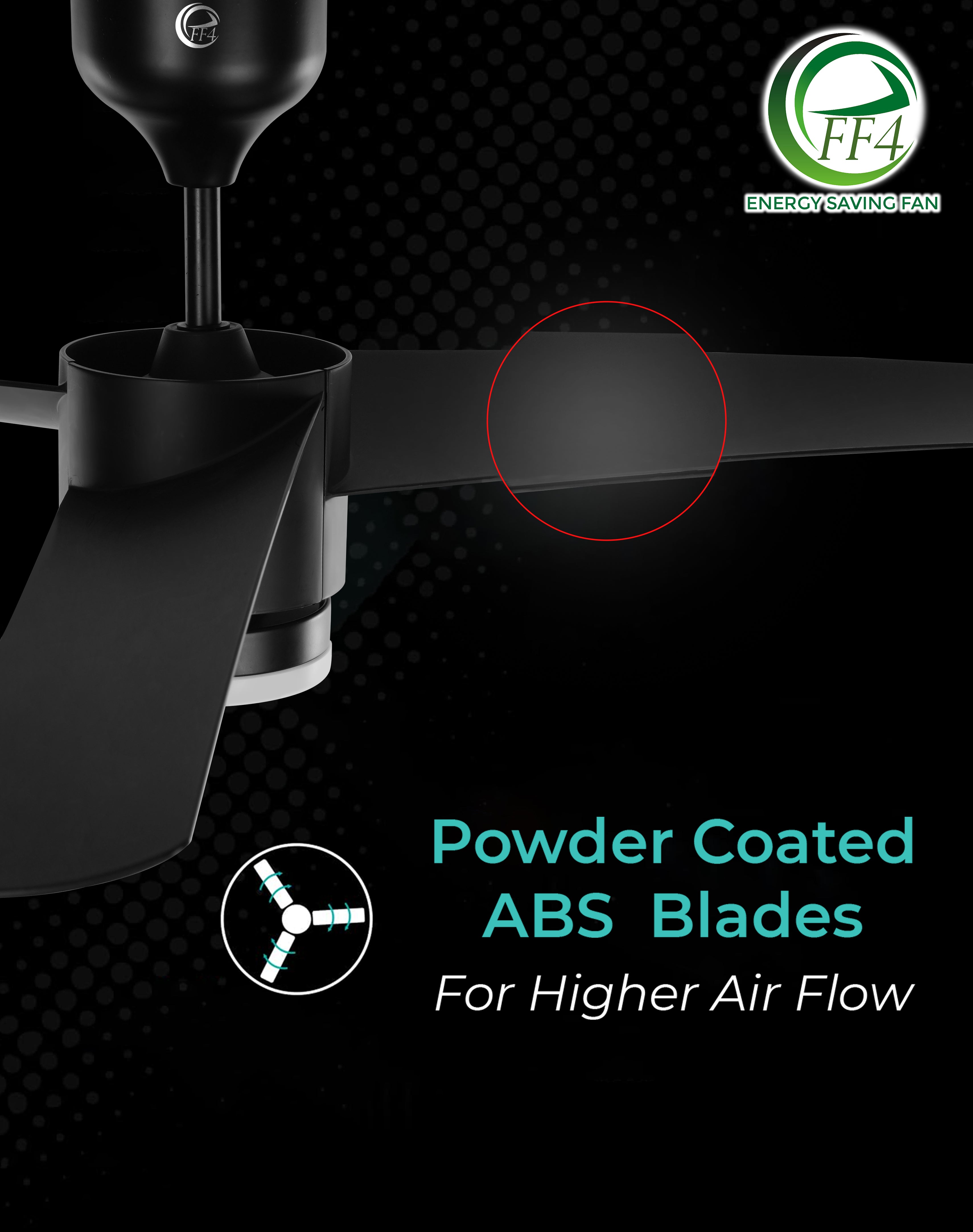 eFF4 Artistic+ 1320mm 3 blade 5 star BLDC ceiling Fan black with light & Aerodynamic ABS Blades and Remote Control, Black