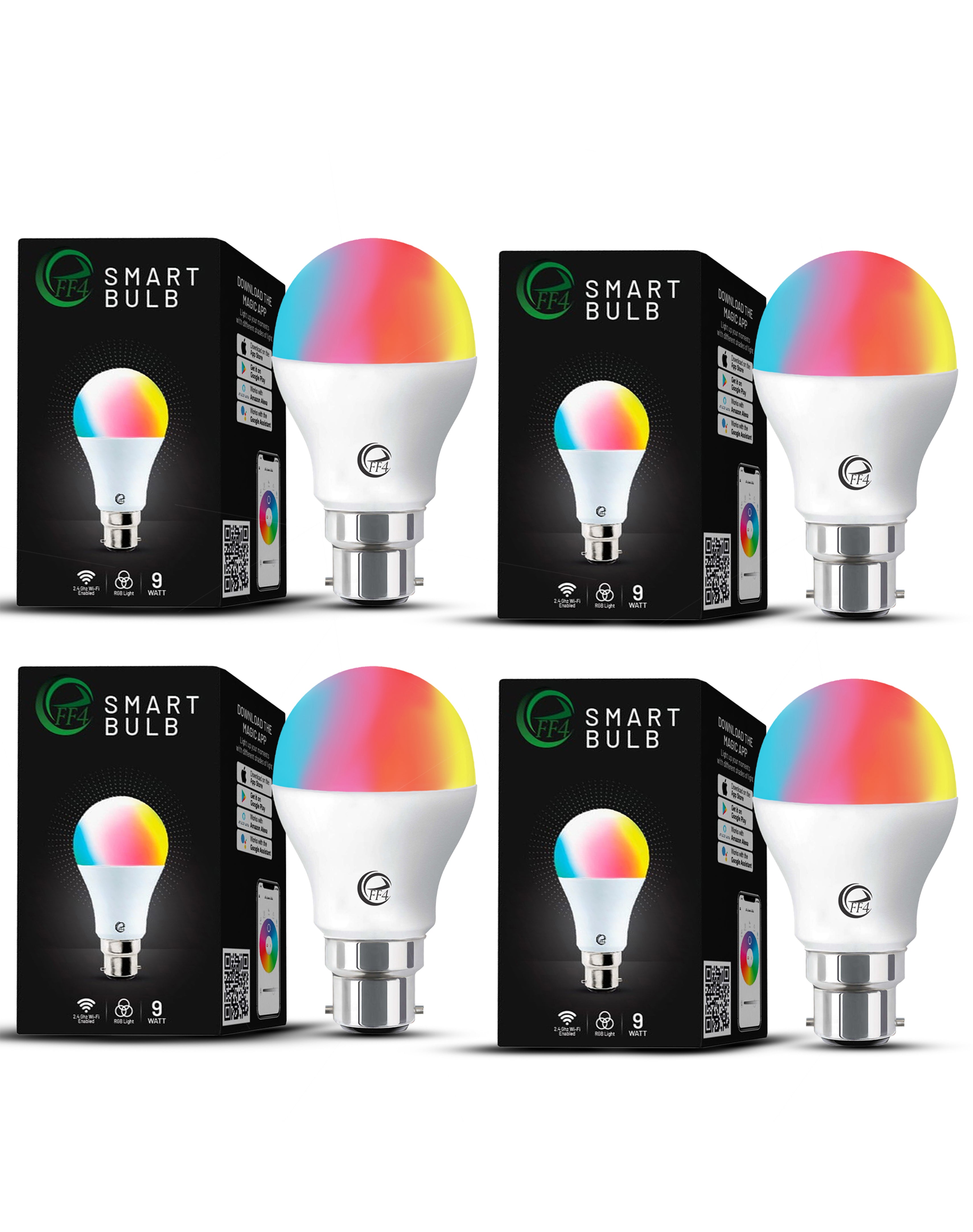 eFF4 A19 9-Watt Smart LED Color Changing App Control Bulb- Hundreds Color Option in 1 Bulb| Bulb for Home & Decoration Your Movie Nights or Parties