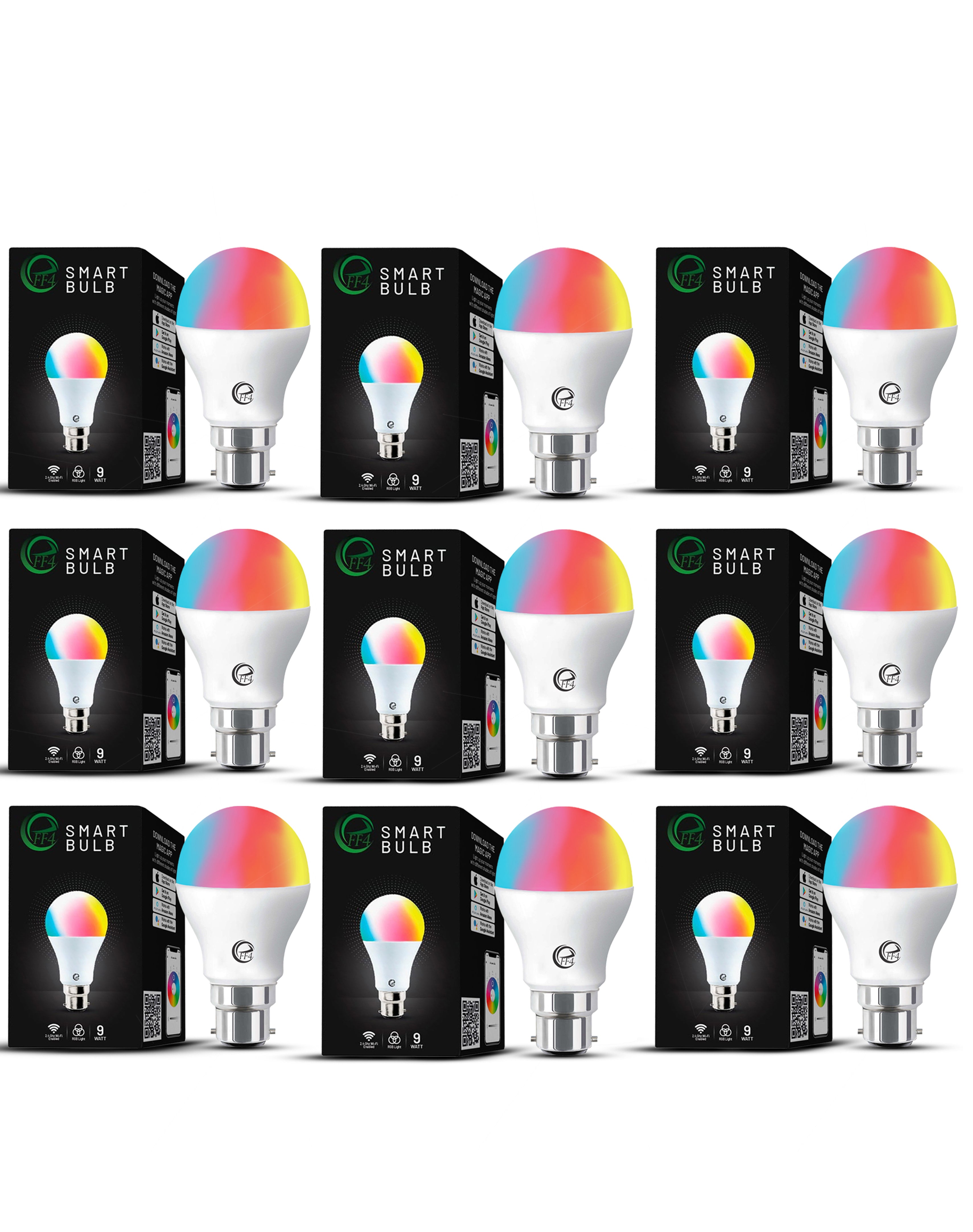 eFF4 A19 9-Watt Smart LED Color Changing App Control Bulb- Hundreds Color Option in 1 Bulb| Bulb for Home & Decoration Your Movie Nights or Parties
