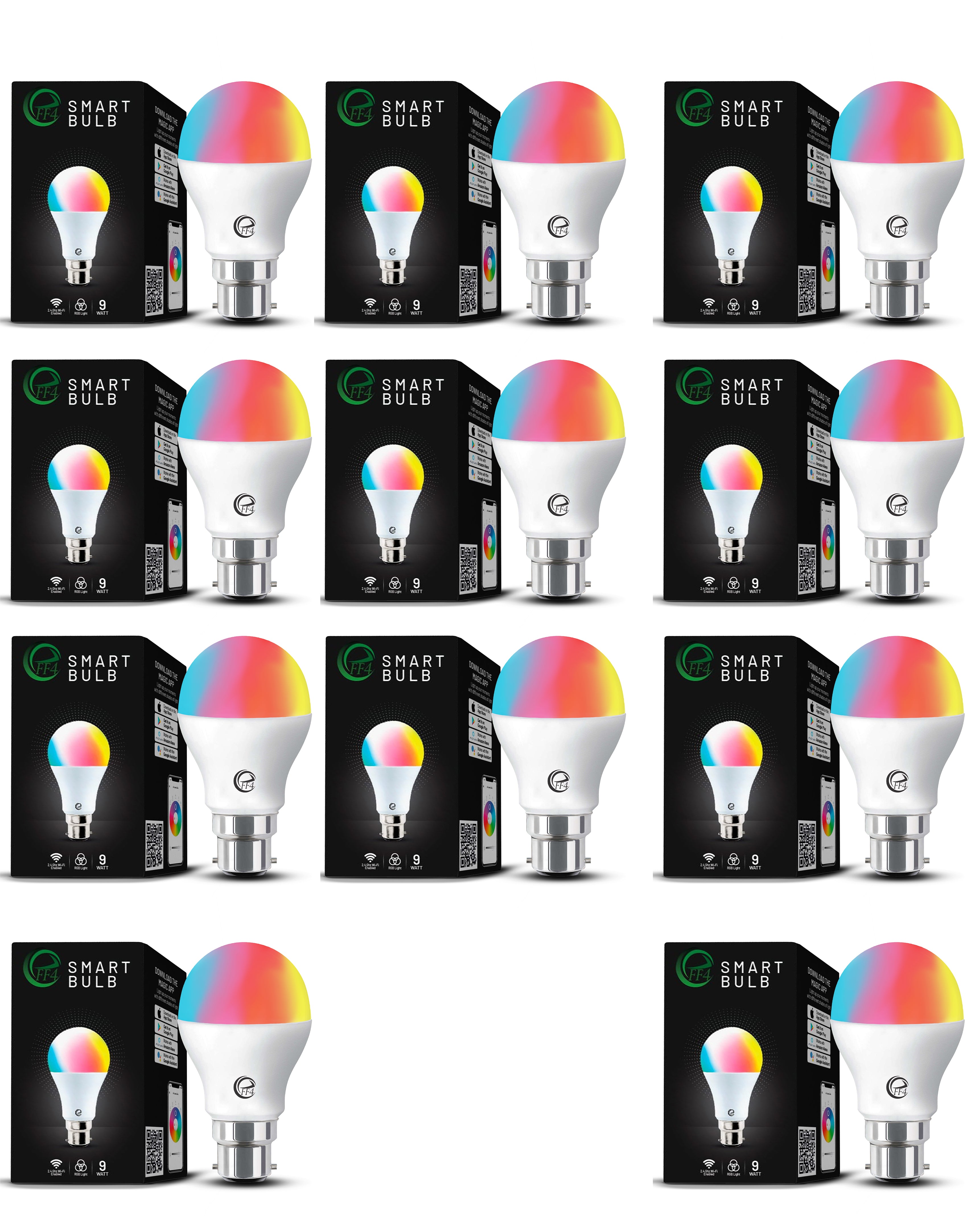 eFF4 A19 9-Watt Smart LED Color Changing App Control Bulb- Hundreds Color Option in 1 Bulb| Bulb for Home & Decoration Your Movie Nights or Parties