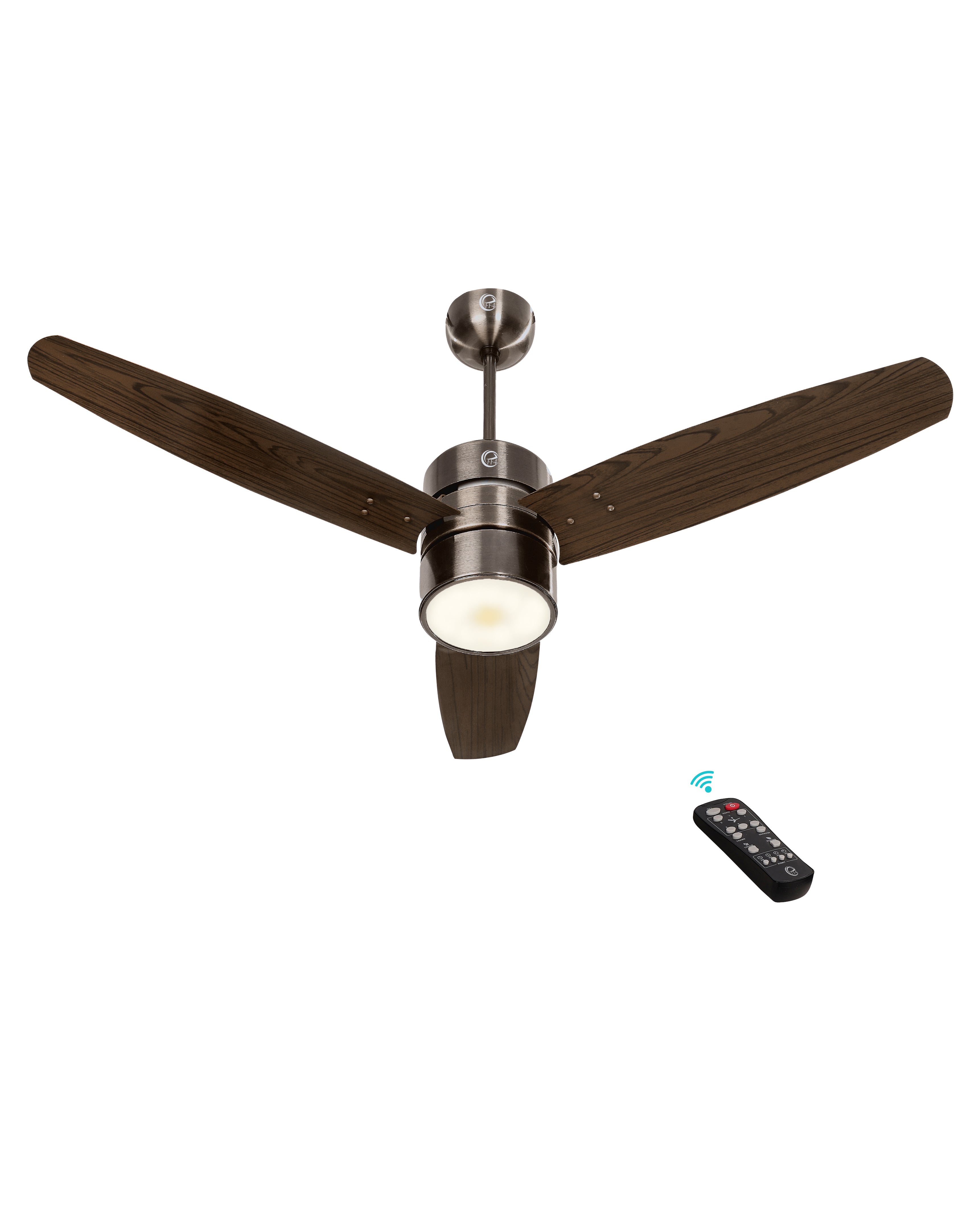 eFF4 Prosper 1200 mm 3 Blade 5 Star Ceiling Fan Remote Control with Light option (Brown, 30W)