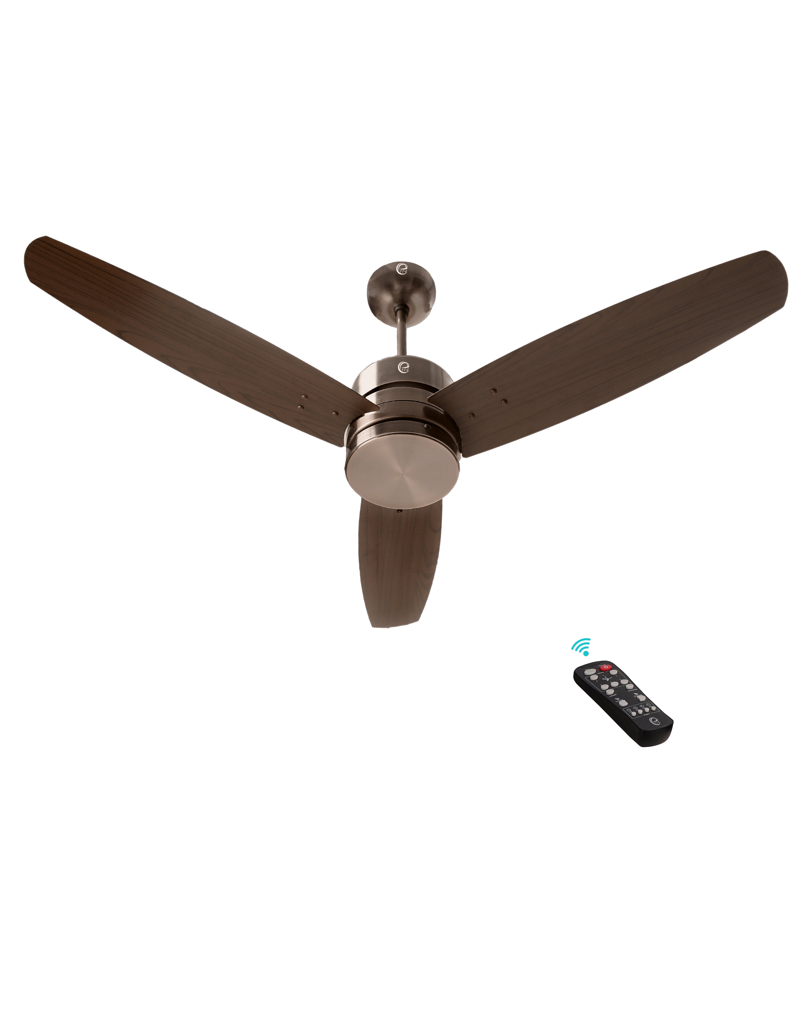 eFF4 Prosper 1200 mm 3 Blade 5 Star Ceiling Fan Remote Control with Light option (Brown, 30W)