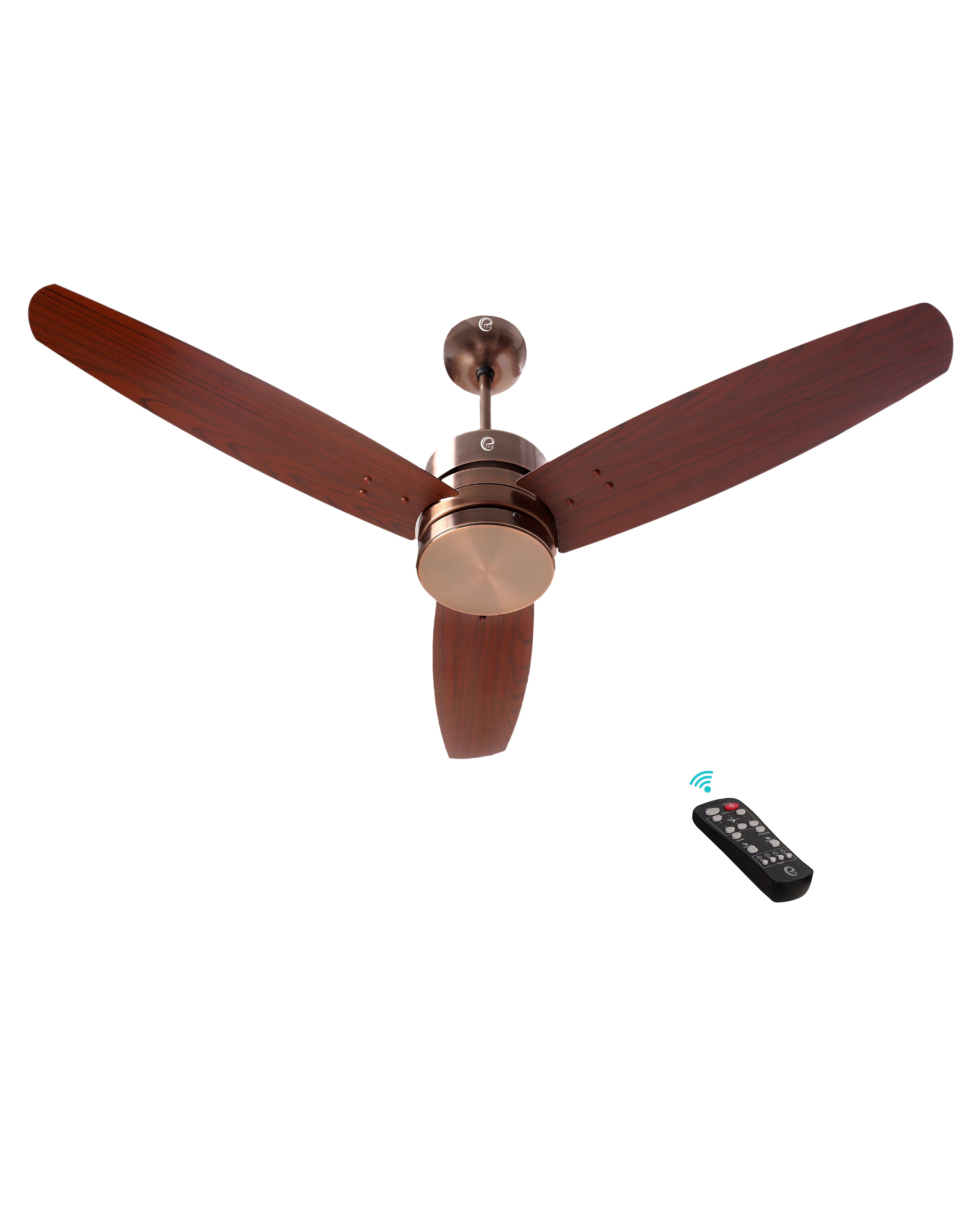eFF4 Prosper 1200 mm 3 Blade 5 Star Ceiling Fan Remote Control with Light option (Brown, 30W)