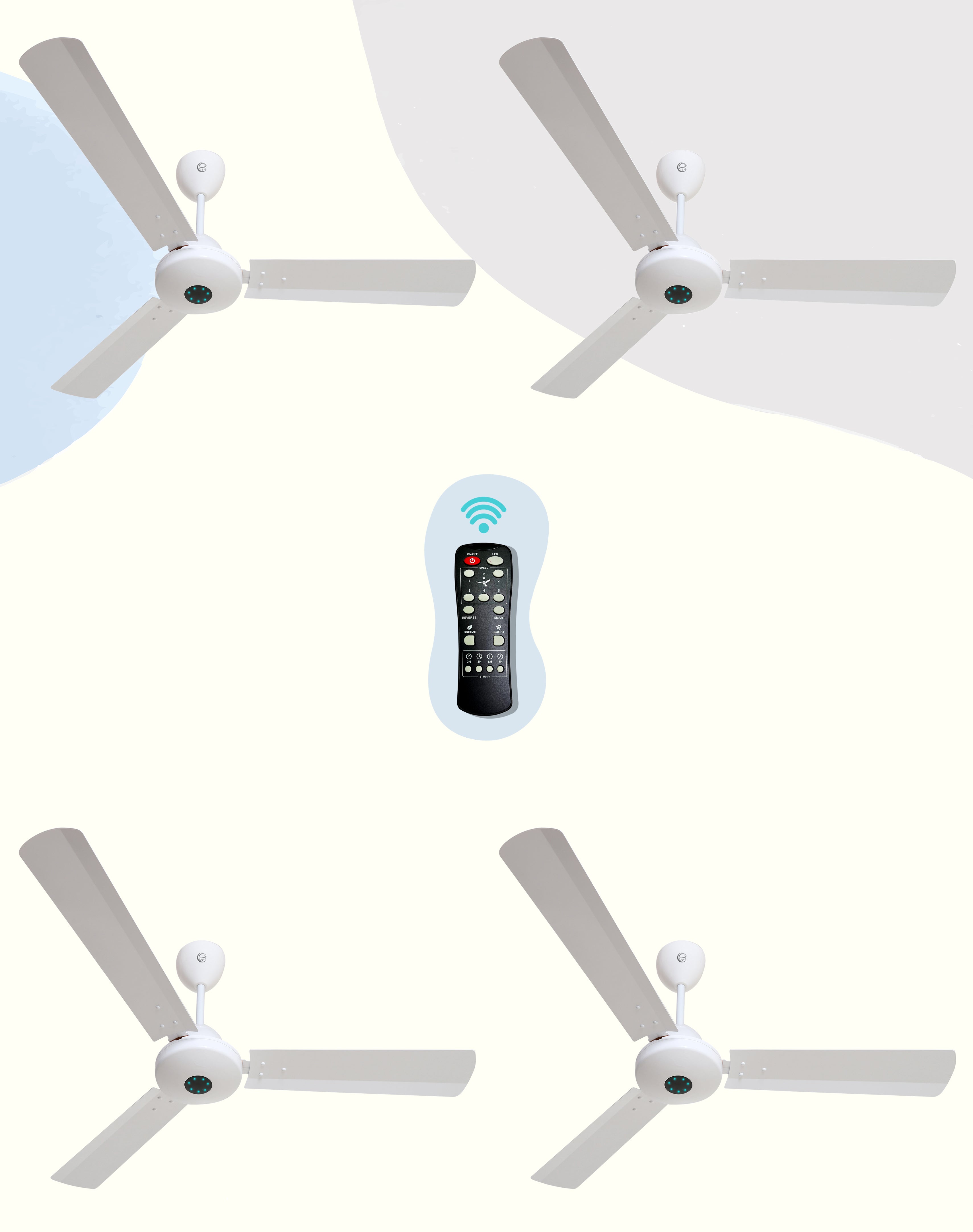 eFF4 Sino1200 mm 3 Blade 5 Star power Saving Ceiling fan with BLDC Motor | Remote control | Decorative Fan with Lights | High Air Flow (Classic)